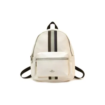COACH Charlie Pebbled Leather Backpack Large Size Women's White