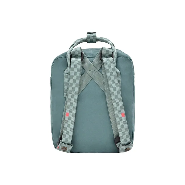 Fjallraven Leather IPad Backpack Mini Kids' Frost Green/Checkered-2