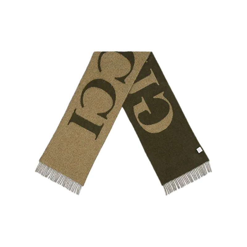GUCCI Knit Scarves Unisex Olive Green-1