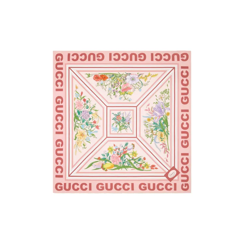 GUCCI Floral-print Silk Scarf-0