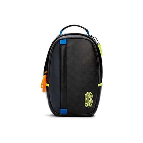 COACH Edge Canvas Leather Backpack Small Size Men's Black