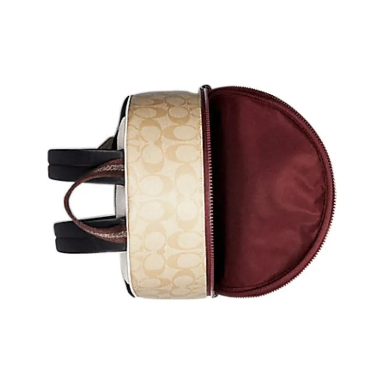 COACH X Guang Yu Charlie Canvas With Leather Coated Backpack Large Size Women's Khaki-1
