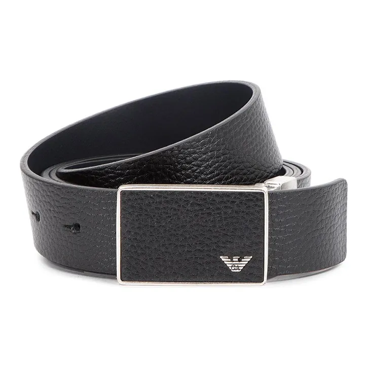 EMPORIO ARMANI Leather Belts Unisex Black-2