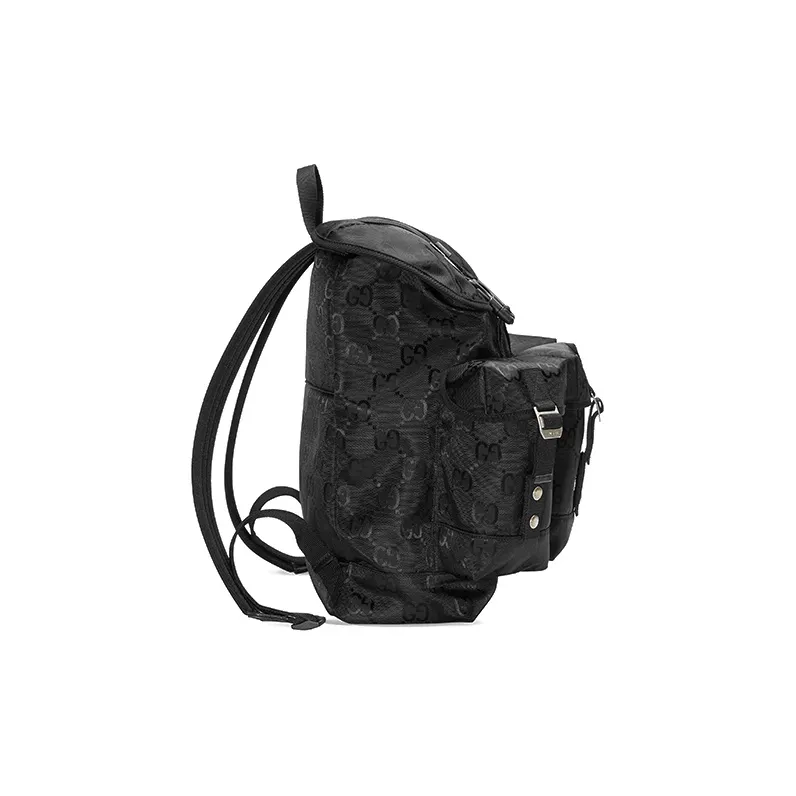 GUCCI Nylon With Leather Backpack Men's Black-2