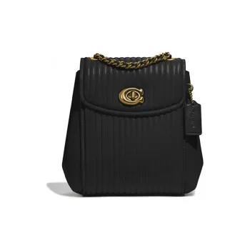 COACH Parker Leather Crossbody Bag Backpack Small Size Women's Black