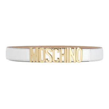 MOSCHINO Logo Plaque Buckle Belt