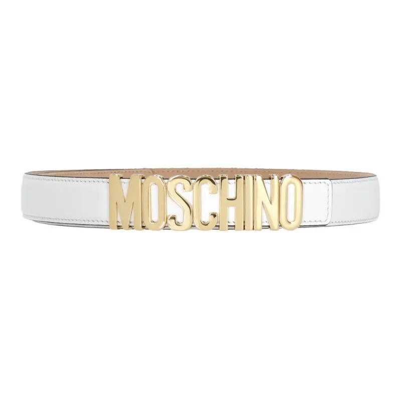 MOSCHINO Logo Plaque Buckle Belt-0