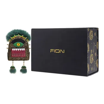 FION Cow Leather One Shoulder Portable Crossbody Backpack Regular Women's Multicolor/Green