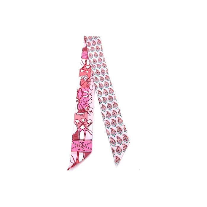 HERMES Twilly Silk Scarves Women's Pink-0