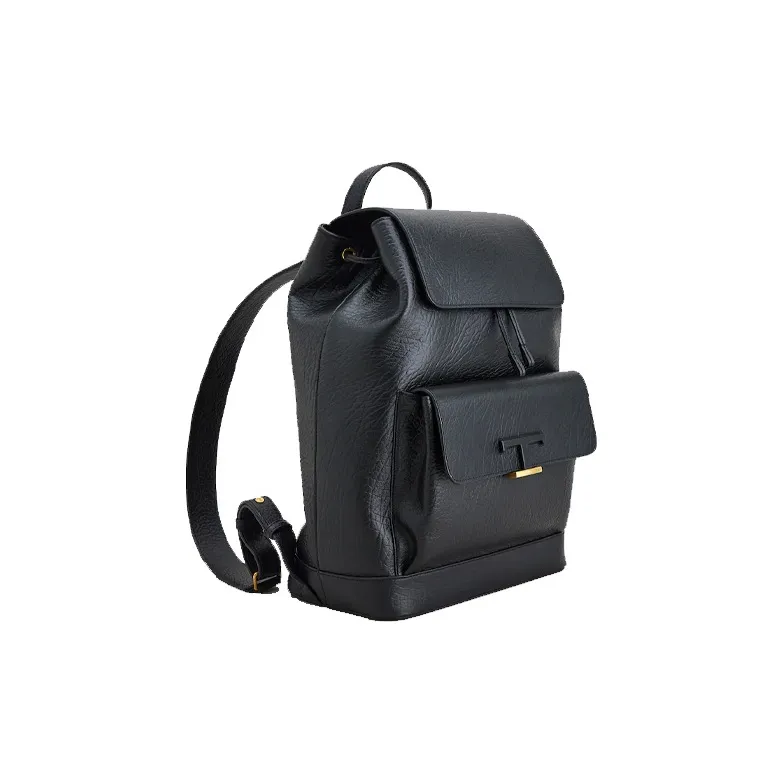 TOD'S Timeless Cow Leather Backpack Medium Size Men's Black-1