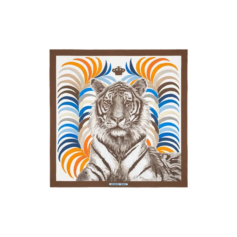 HERMES Tiger Of Kings Silk Scarves Women's-0