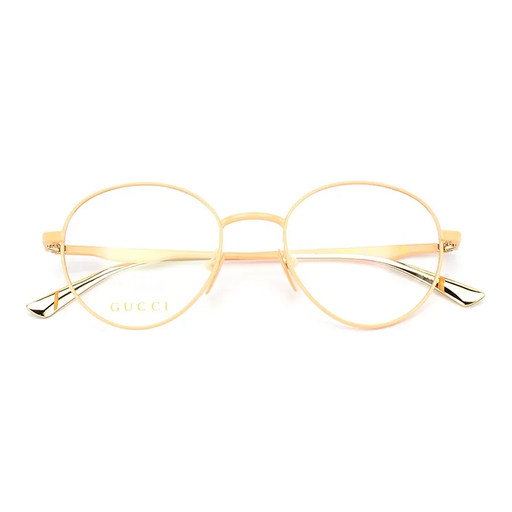 GUCCI Alloy Round Eyeglass Frames Women's Orange Pink-2