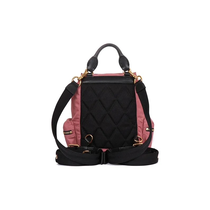 Burberry Canvas Backpack Small Size Women's Pink-1
