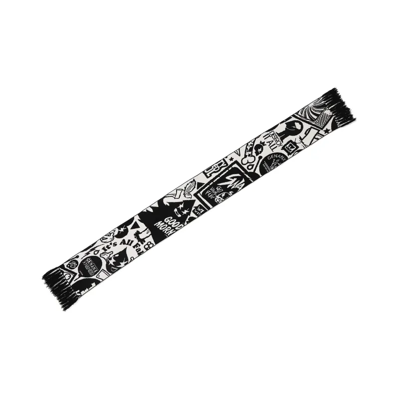 GENANX Scarves Unisex Black White-3