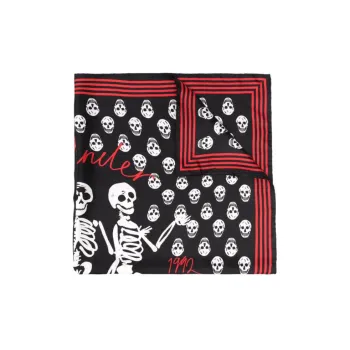 Alexander McQueen Silk Scarves Unisex Black