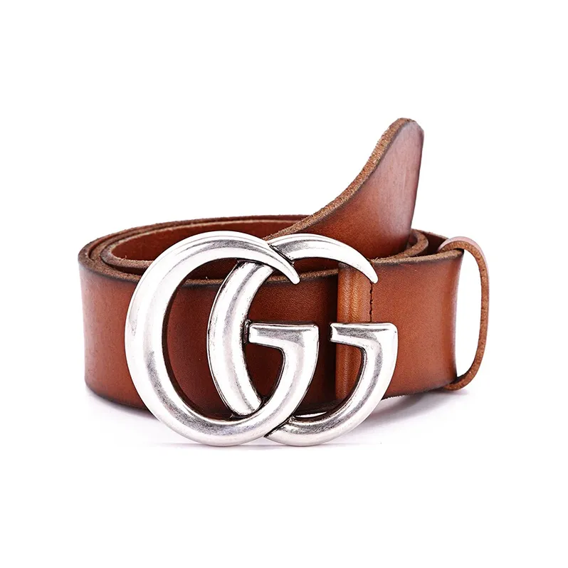 GUCCI Double G Palladium Buckle Leather Belt 1.5'W-4