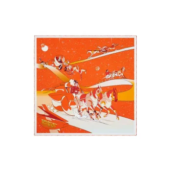 HERMES Silk Scarves Women's Orange