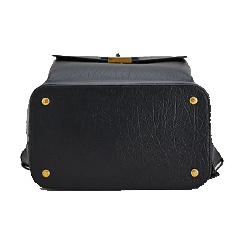 TOD'S Timeless Cow Leather Backpack Medium Size Men's Black-3