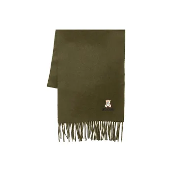MOSCHINO Wool Knit Scarves Unisex Green