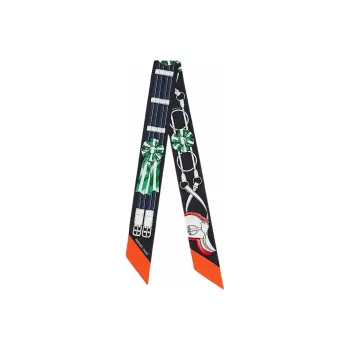 HERMES Jumping Silk Scarves Women's Black