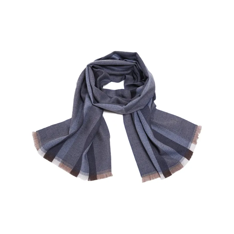 GUCCI Knit Scarves Men's Blue Gray-5