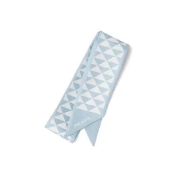 PRADA Triangle logo Twill Scarf