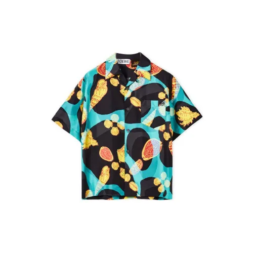 LOEWE Shell Print Silk Bowling Shirt 