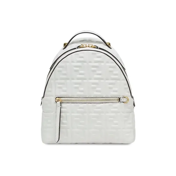 FENDI Sheepskin Backpack Mini Women's White-0