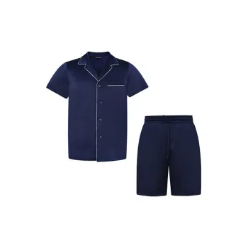 SILKY MIRACLE Pajama Set Men's Navy Blue