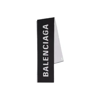 Balenciaga Knit Scarves Unisex Black White