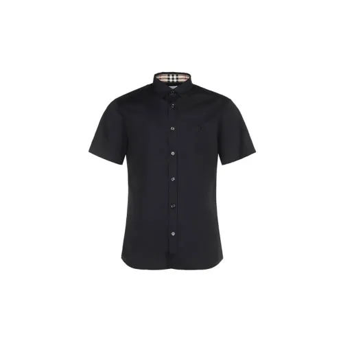 Burberry check-trim shirt Black