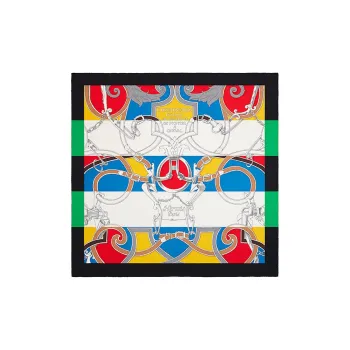 HERMES Silk Scarves Women's Black Green