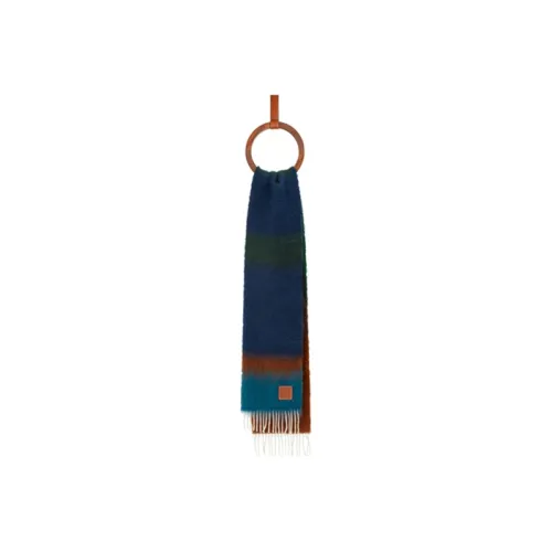 LOEWE Knit Scarf Unisex Brown Green