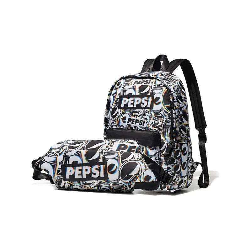 Pepsi Nylon Fabric Shoulder Bag, Crossbody Bag, Backpack Regular Unisex Black White-1