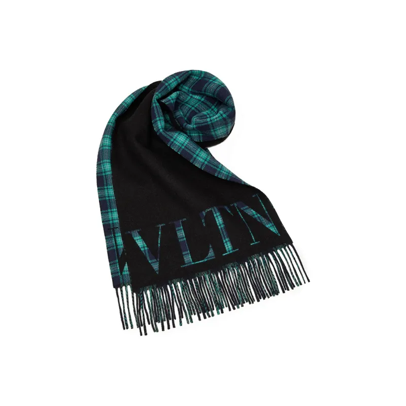 Valentino Knit Scarves Men Black/Green-0
