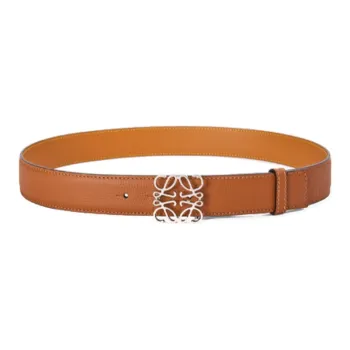 LOEWE Anagram Leather Belts Unisex Tan