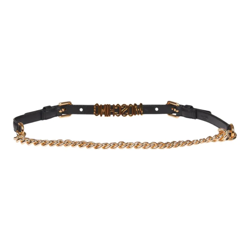 MOSCHINO Leather Belts Women's Black-1