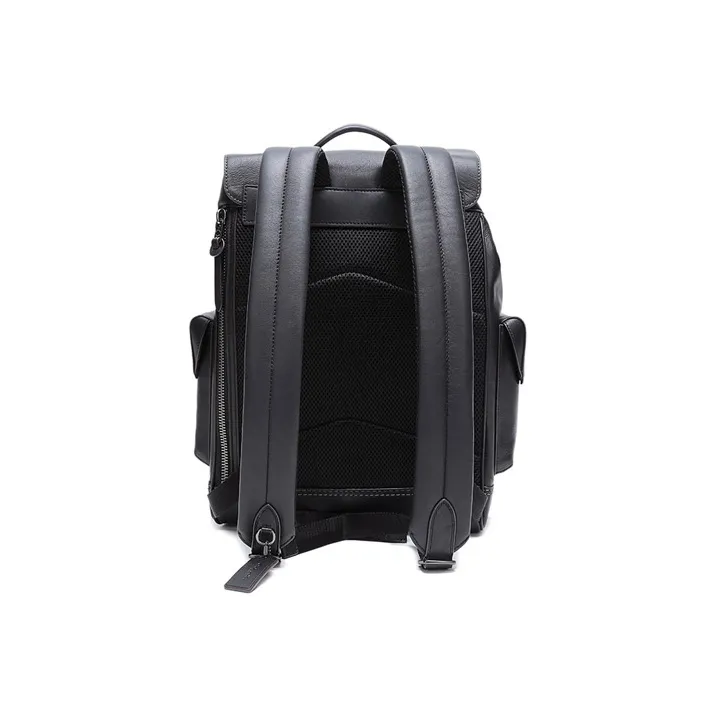 COACH Rivington Leather Travel Bag Backpack Large Size Men's Black-4