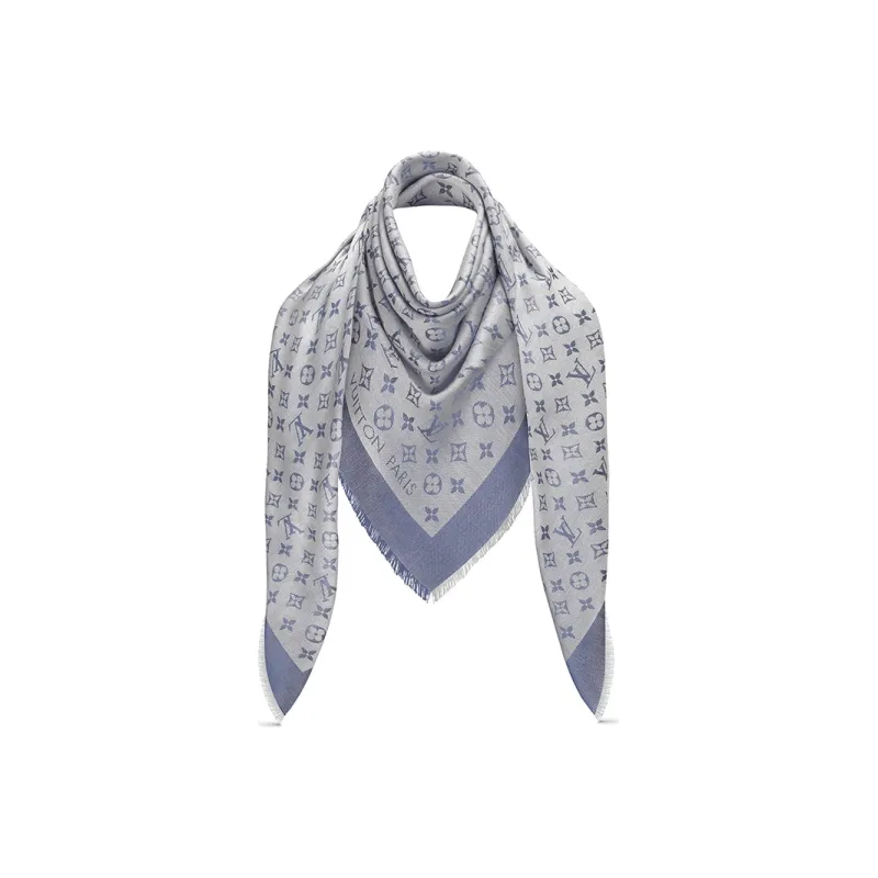 LOUIS VUITTON M76338 Monogram Denim Shawl-0