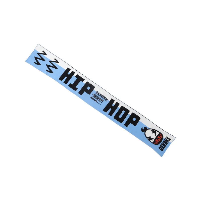 GENANX Knit Scarves Unisex White Blue-3