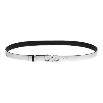 Ferragamo Gancini Leather Belts Women's Silver