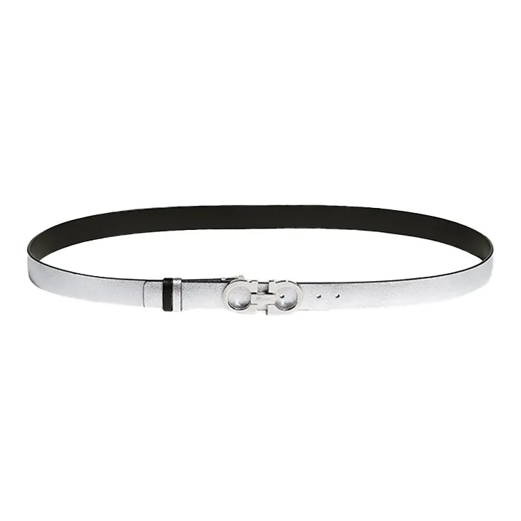 Ferragamo Gancini Leather Belts Women's Silver-0
