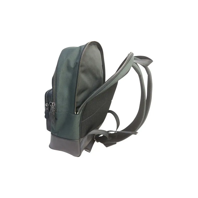 COACH West Nylon Leather Backpack Large Size Men's Green-4