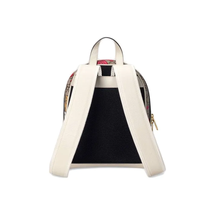 GUCCI Ophidia Canvas With Leather Backpack Small Size Women's Ebony/White/Multicolor-1