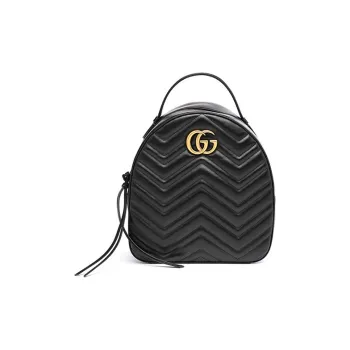 GUCCI Quilting Leather Backpack Medium Size Women's Black