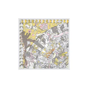 HERMES Epic Detail Silk Scarves Women's Gray