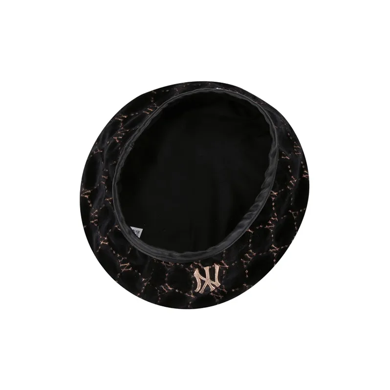 MLB Monogram Velvet Beret New York Yankees Hat-4