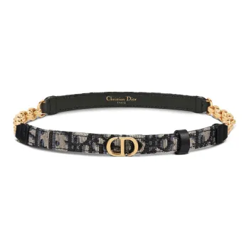 DIOR 30 Montaigne Leather Belts Women's Blue