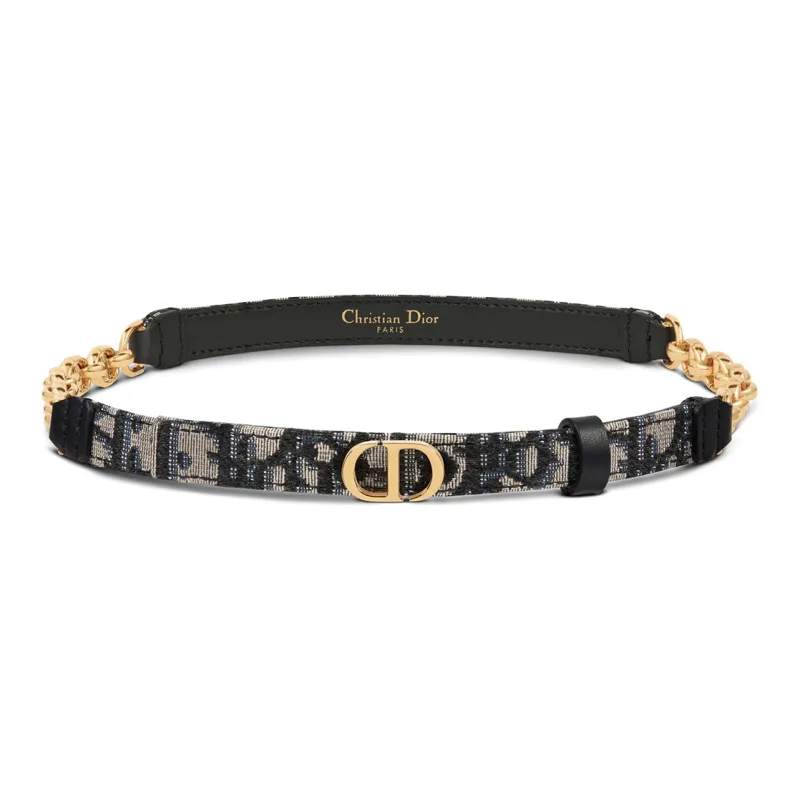 DIOR 30 Montaigne Leather Belts Women's Blue-0