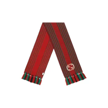 GUCCI Knit Scarves Women's Red Green, Red